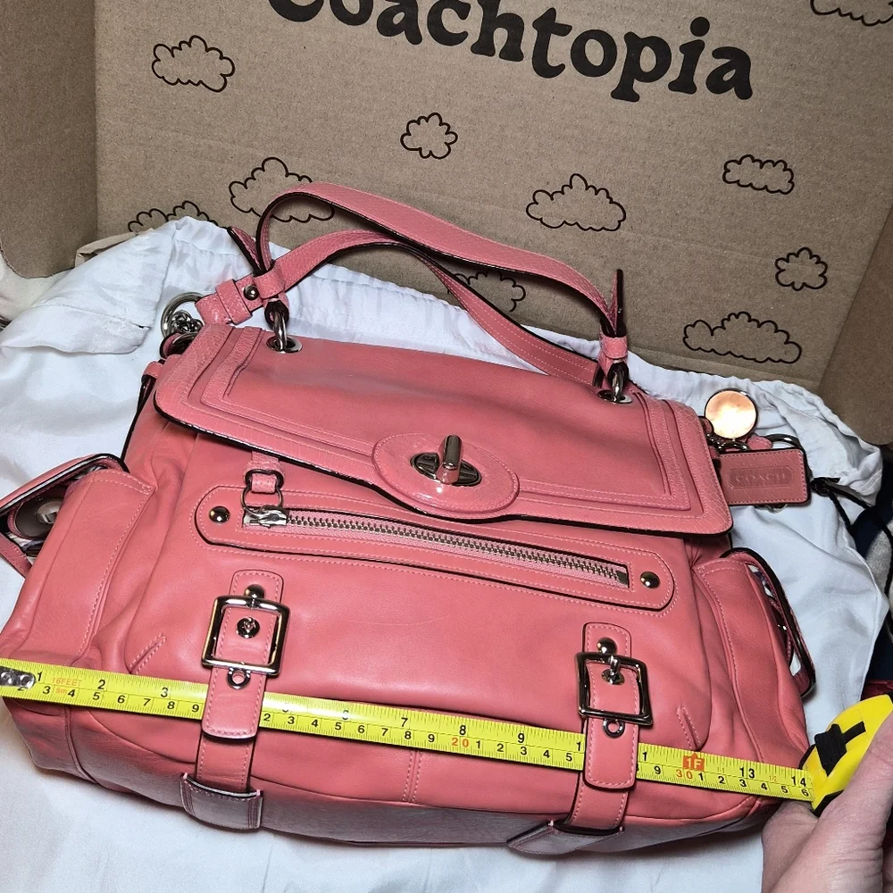 Coach Pink Leather Shoulder Bag with Chain Strap